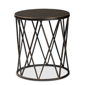 Baxton Studio Finnick Modern Industrial Antique Black finished Metal End Table